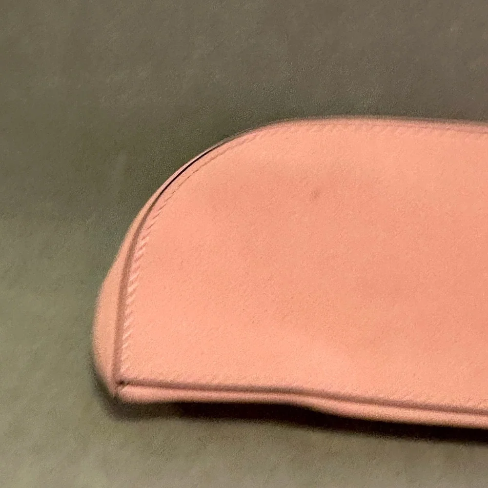 Marc Jacobs Runway 9.12.2018 Pink Half Moon Cosmetic Pouch Bag Gold Hardware